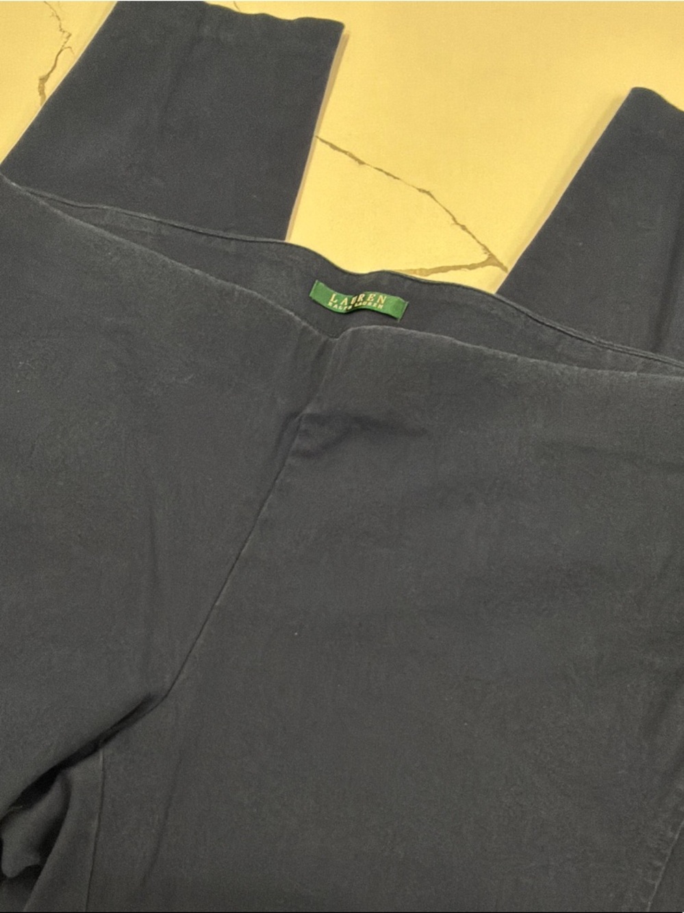 Lauren Ralph Lauren Green Tag 16W Women Trouser Leggings Blue Solid Joggers